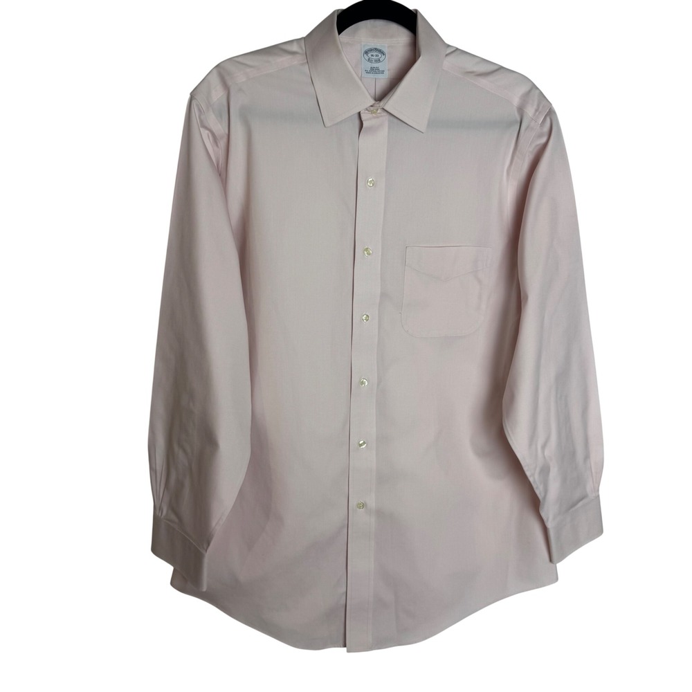 Brooks‎ Brothers Slim Fit Non-Iron Light Pink Supima Cotton Dress Shirt 16-33